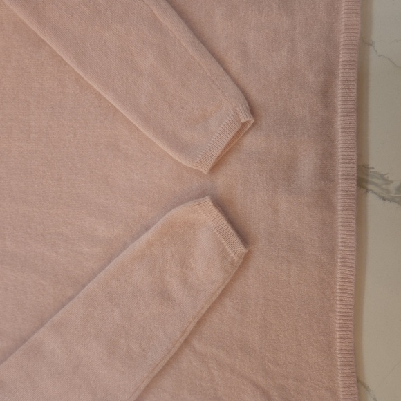 Geneva Womens 100% Cashmere V Neck Long Sleeve Knit Sweater Baby Pink Size Large - Picture 4 of 9